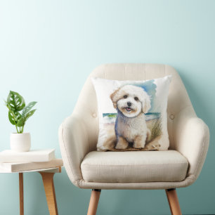 Coussin Bichon Frise Dog Art Peinture