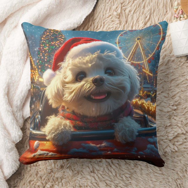 Coussin Bichon Frise Dog Roller Dessous de verre Noël (Couverture)