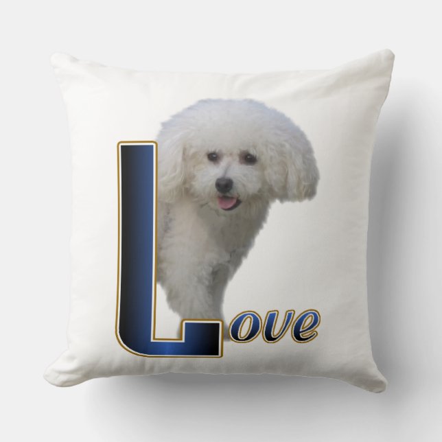 Coussin Bichon Frise Love (Recto)