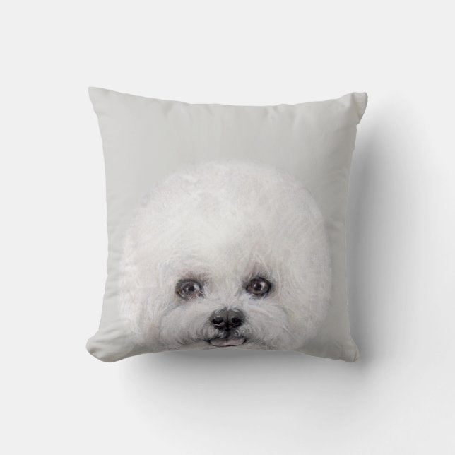 Coussin Bichon Frise, original par le miart (Recto)