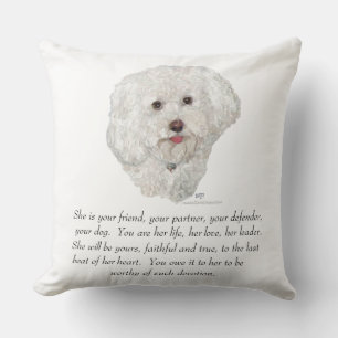 Coussin Bichon Frise Souvenir FEMELLE