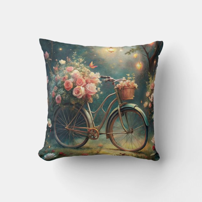 Coussin Bicycle and Flowers (Recto)