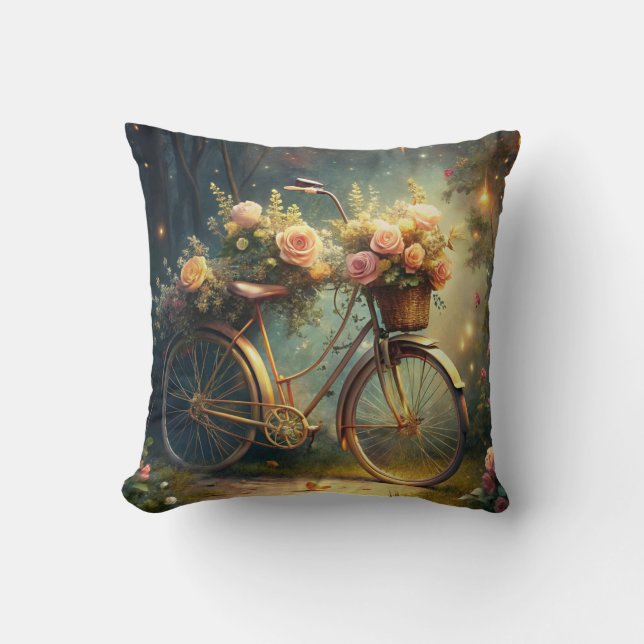 Coussin Bicycle and Flowers (Recto)