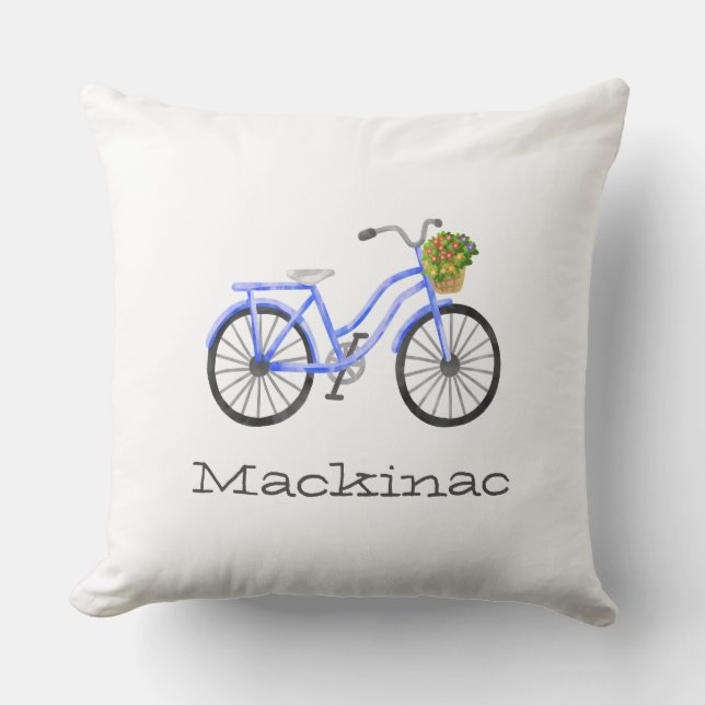 Coussin Bicycle Mackinac Island Family Flowers Emplacement (Recto)