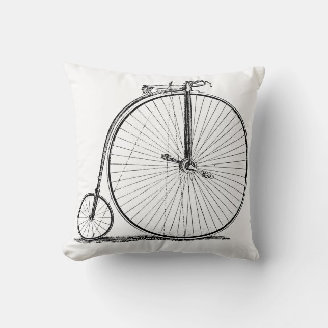 Coussin Bicyclette à grande roue Penny Farthing (Recto)