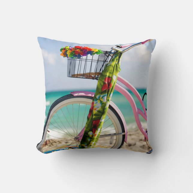 Coussin Bicyclette sur la plage | Miami, la Floride (Recto)