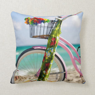 Coussin Bicyclette sur la plage   Miami, la Floride