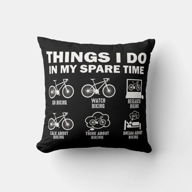 Coussin Bicyclettes Drôle Que Je Fais Dans Mon Temps Libre (Recto)