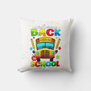 Coussin Bienvenue à bord de l'autobus scolaire 1er jour d'