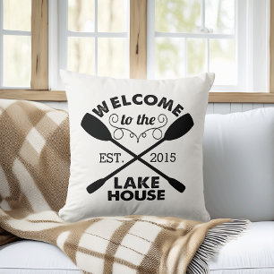 Coussin Bienvenue à Lake House Rustic Paddles
