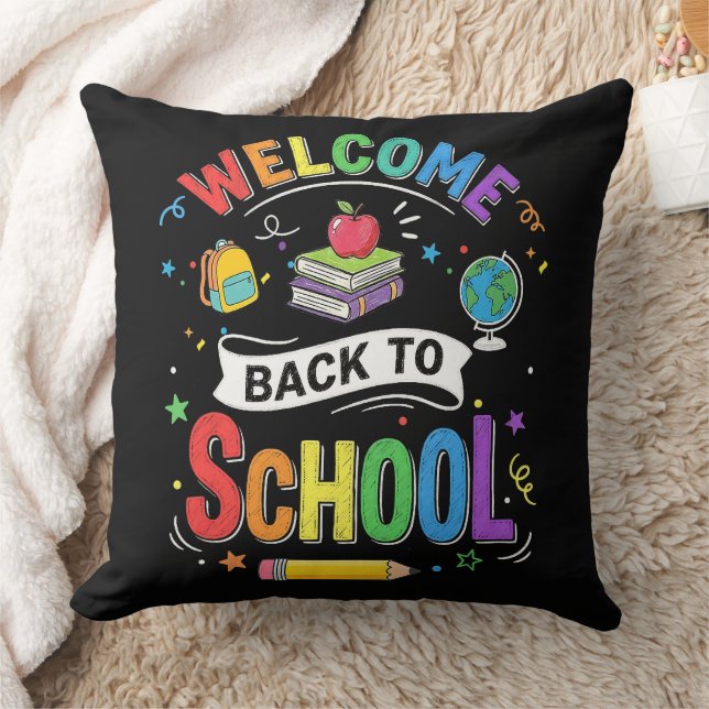 Coussin Bienvenue à l'école les enfants Enseignant Premier (Couverture)