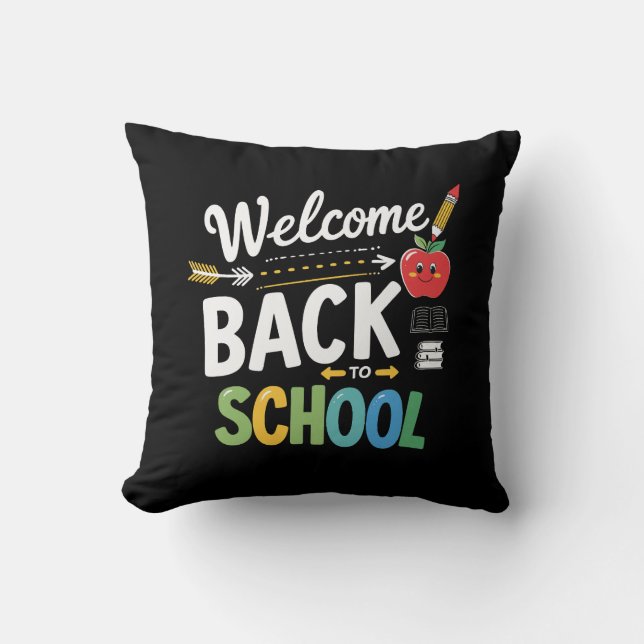 Coussin Bienvenue à l'école, premier jour d'école, enseign (Recto)