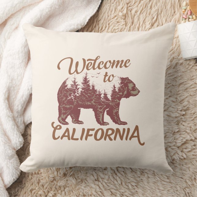 Coussin Bienvenue à l'ours de Californie (Couverture)