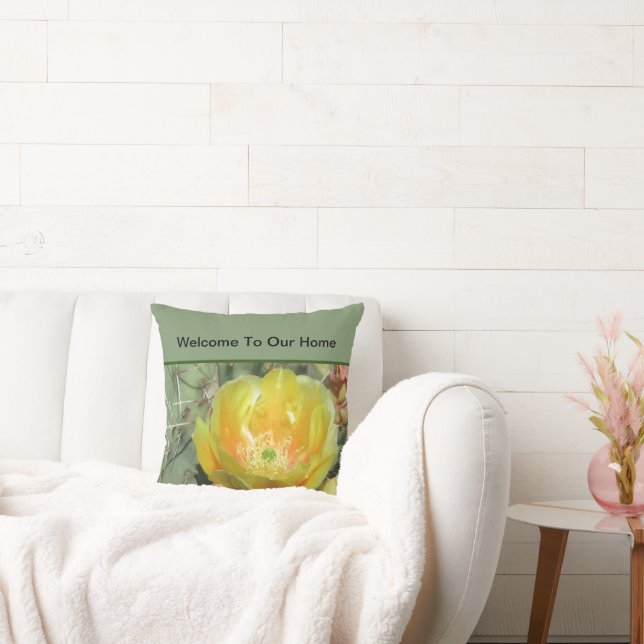 Coussin Bienvenue À Notre Maison De Location De Fleurs Du  (Canapé)