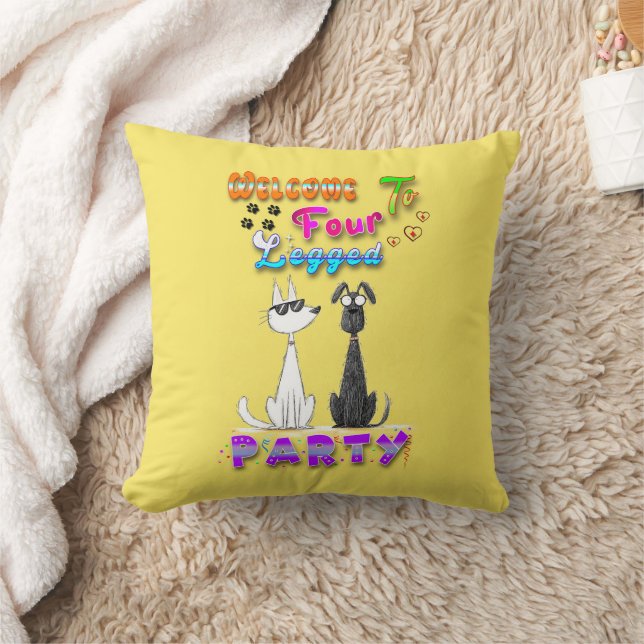 Coussin Bienvenue À Quatre Legs Party (Couverture)