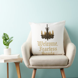 Coussin Bienvenue, Âmes Intrépides Gothique Halloween Élég
