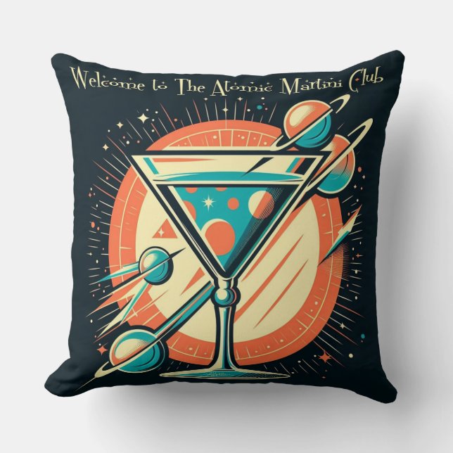 Coussin Bienvenue au club Atomic Martini Space Age (Recto)