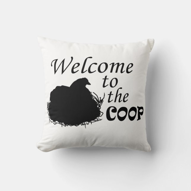 Coussin Bienvenue au Coop (Recto)