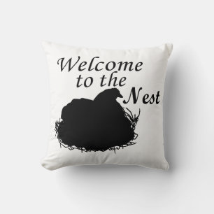 Coussin Bienvenue au nid