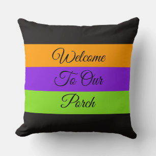 Coussin Bienvenue Dans Notre Porche / Niveau / Couleurs Ha