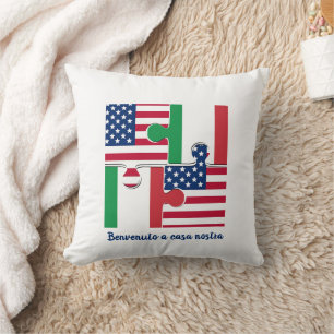 Coussin BIENVENUE Italienne Américaine