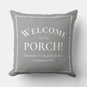 Coussin Bienvenue sur Porch Custom Family Names Année Mode