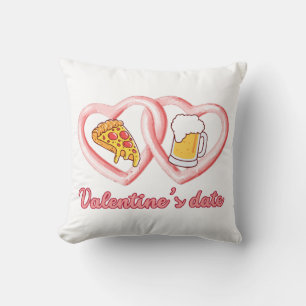 Coussin Bière à la pizza de Saint-Valentin