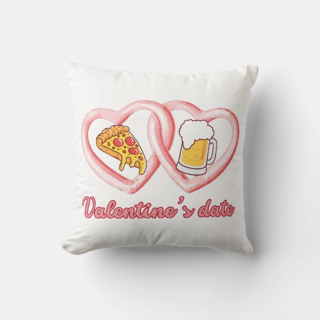 Coussin Bière à la pizza de Saint-Valentin (Recto)