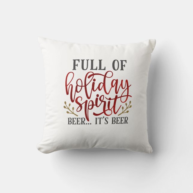 Coussin Bière de Noël amusante (Recto)