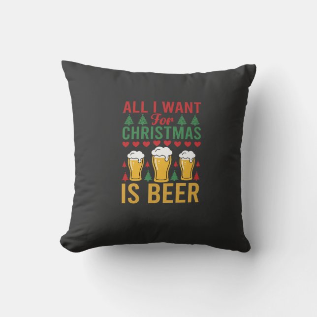 Coussin Bière de Noël Boire les Fêtes (Recto)
