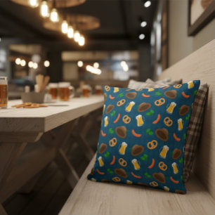 Coussin Bière Oktoberfest, Pretzel & Saucisse Motif Thon