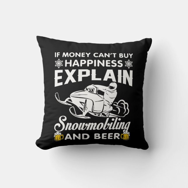 Coussin Bière Snowmobiling de bonheur d'achat d'argent (Recto)