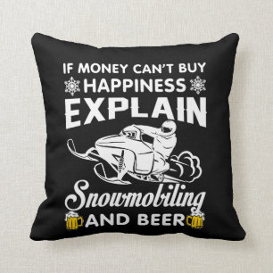 Coussin Bière Snowmobiling de bonheur d'achat d'argent