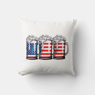 Coussin Bières Drapeau Américain 4 juillet Hommes Femmes M