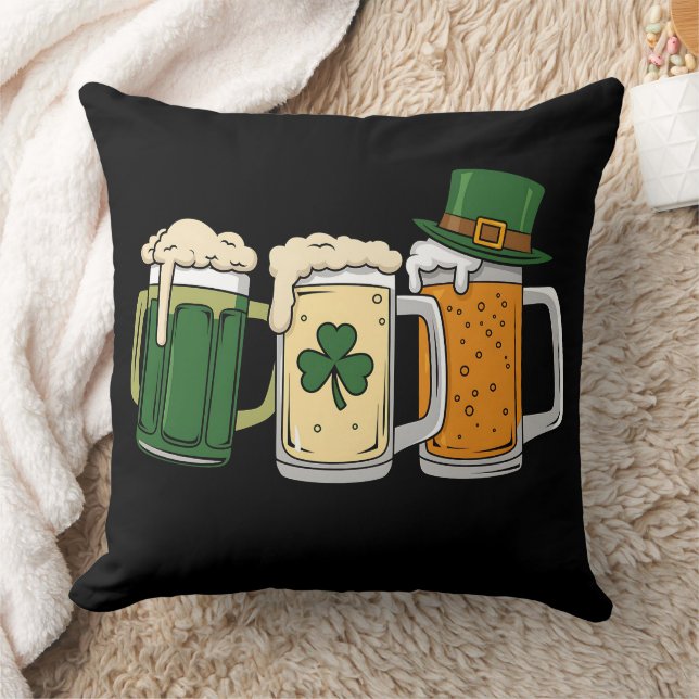 Coussin Bières irlandaises Drapeau de l'Irlande Saint-Patr (Couverture)