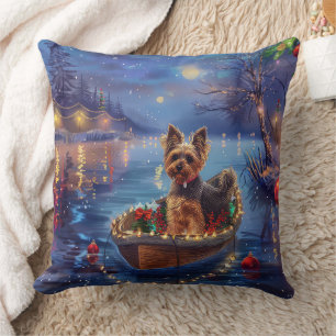 Coussin Biewer Terrier Noël Festive Voyage