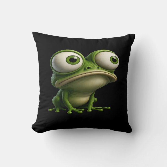 Coussin Big-Eyed Cartoon Frog (Recto)