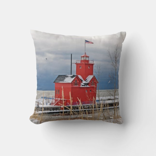 Coussin Big Red Lighthouse (Recto)