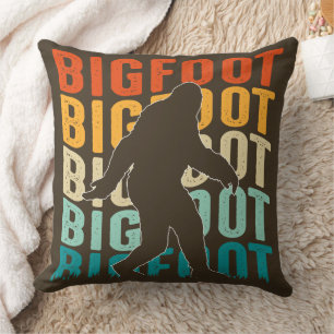 Coussin Bigfoot Sasquatch Graphique Brun Rustique