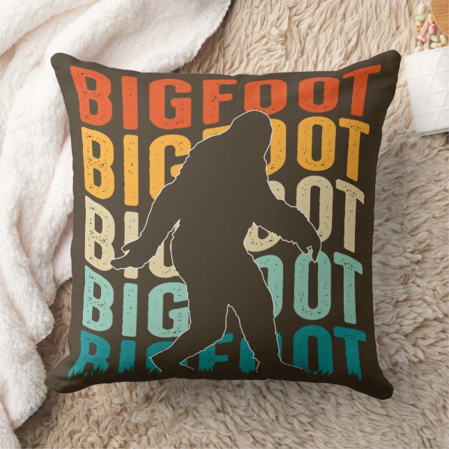 Coussin Bigfoot Sasquatch Graphique Brun Rustique (Couverture)