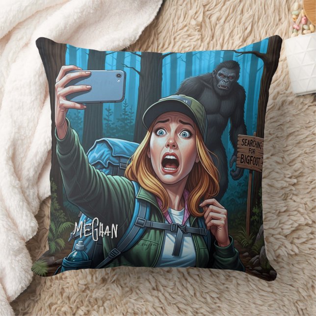 Coussin Bigfoot Sasquatch Selfie (Couverture)