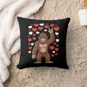 Coussin Bigfoot Valentines Jour Coeurs Drôle Sasquatch