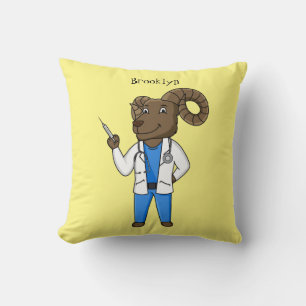 Coussin Bighorn sheep doctor cartoon illustration