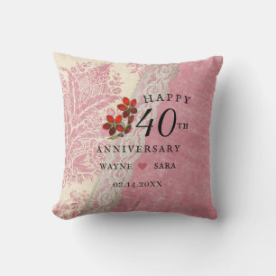 Coussin Bijou de rubis pour les 40 ans de mariage