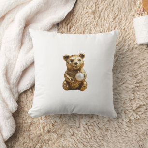 Coussin Bijou d'ours avec perle blanche