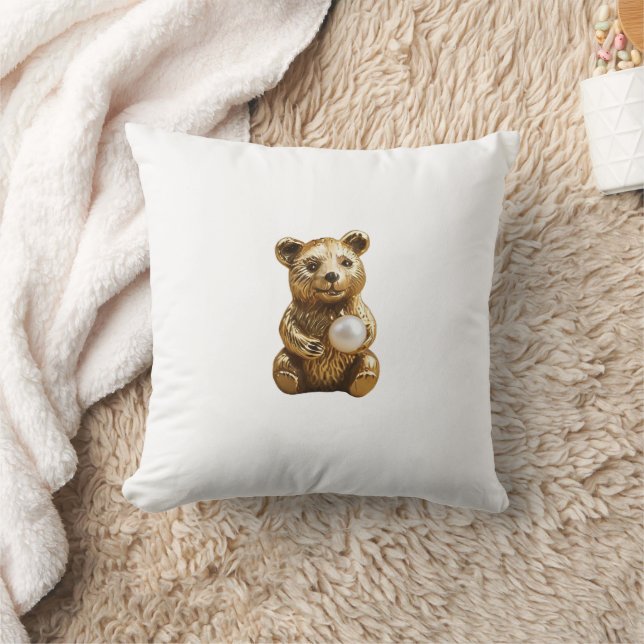 Coussin Bijou d'ours avec perle blanche (Couverture)