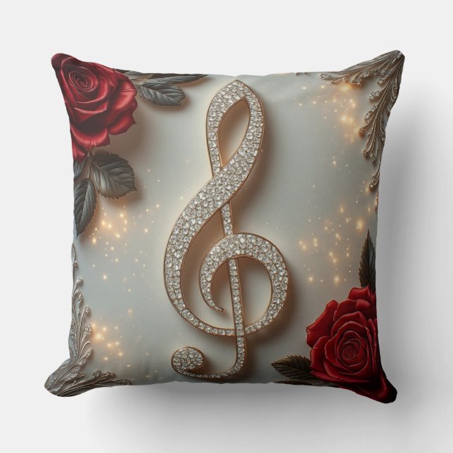 Coussin Bijoux élégants en diamant avec clé de sol (Recto)