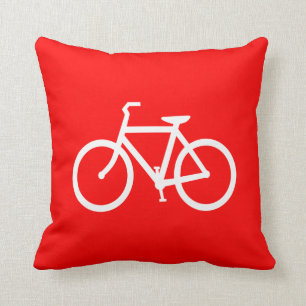 Coussin Bike rouge et blanc