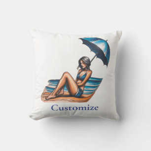 Coussin Bikini Girl Beach Napping Thunder_Cove