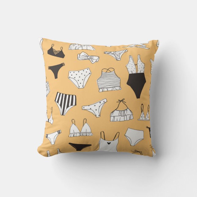 Coussin Bikini tropical : Motif d'été à main (Recto)